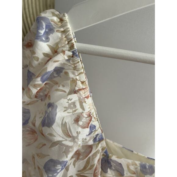 Storia Floral Femenine Romantic Babydoll Mini Dress M Fairy Coquette Spring - Picture 3 of 16